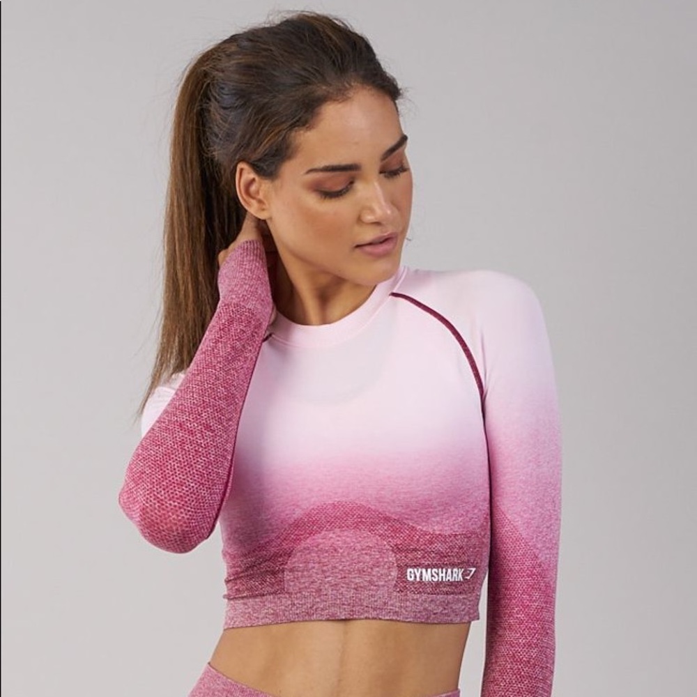 Gymshark Ombré Seamless Long Sleeve Crop Top | XS